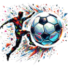 dynamic soccer player playing soccer