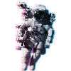 NASA-astronaut med officielt logo