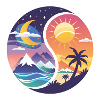 Ying Yang - mountains - beach
