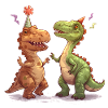 Two Dancing Dinosaurs