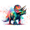 Dinosaure à l’aquarelle