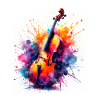Violon à l’aquarelle