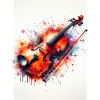 Violon à l’aquarelle