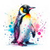 Pinguin in Aquarell