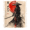 Samurai Fighter - Illustration japonaise Ukiyo-e