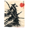 Samurai Fighter - Illustration japonaise Ukiyo-e