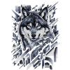 Wolf Artwork Geometric Shapes