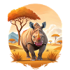 Rhinocéros dans la savane