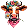 Cow with Flowers