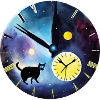 Abstract Cats Clock