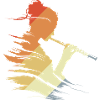 Flute Girl Graphic Retro
