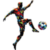 dynamic soccer player playing soccer