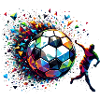 dynamic soccer player playing soccer