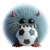 Furball plays with football
