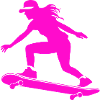 Skateboarding Woman Symbol Skateboard