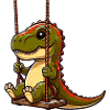 Pensive T-Rex on Playground Swing