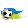 Football - Blue Green - Brush Stroke Design