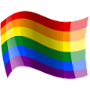 Waving rainbow flag
