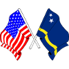 Flag USA and flag Curacao
