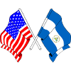 Flag USA and flag Nicaragua