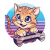 Cat gaming retro background