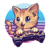 Cat gaming retro background