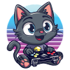 Cat gaming retro background