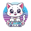 Cat gaming retro background