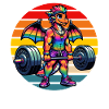 Strong Muscular Rainbow Dragon Lifting