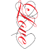 Heart Font Love: Red Script Hearts