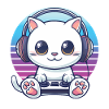 Cat gaming retro background