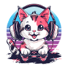 Cat gaming retro background