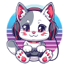 Cat gaming retro background