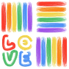 Rainbow Love Brush Art