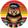 Retro Beaver Drummer With Drumsticks