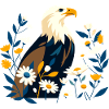 Eagle with flowers