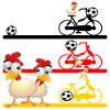 SOCCER BICYCLE CHICKEN COOP CHICKENS