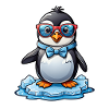 Pinguin mit Brille