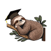 Sloth with high school diploma