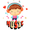 Little boy with music