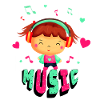 Little girl with music