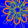 Abstract flower on blue background