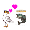 Seagull aime pêcher Marin maritime