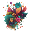 Explosion Florale Abstraite