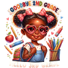 Goodbye 2nd Grade Cartoon Girl