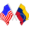 Flag USA and flag Venezuela