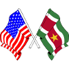 Flag USA and flag Suriname