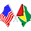 Flag USA and flag Guyana