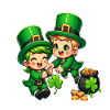 Verspieltes Leprechaun (Irischer Kobold)-Duo