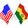 Flag USA and flag Bolivia